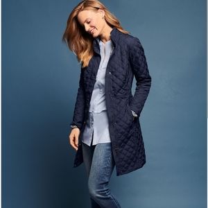 Last one! Talbots Quilted Snap-front Field Jacket - navy